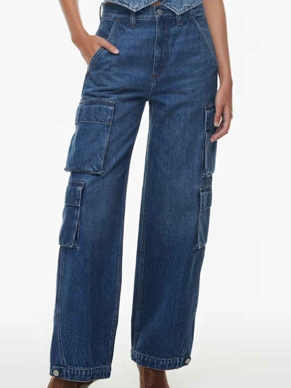 Aritzia Denim Forum The 90's Millie Hi-Rise Cargo Jean Inseam 30" Size 25